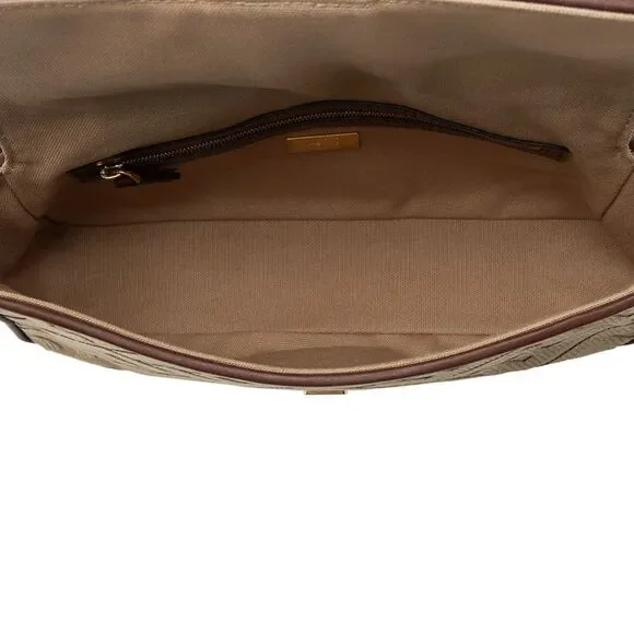 Fendi FF Embroidered Canvas Baguette Shoulder Bag - Picture 7 of 15